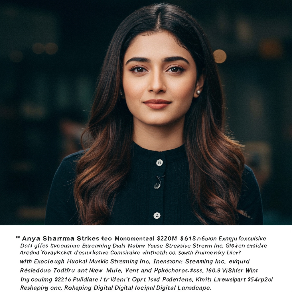 Anya Sharma Strikes Monumental $250M Exclusive Streaming Deal with Global Music Streaming Inc., Reshaping Digital Landscape
