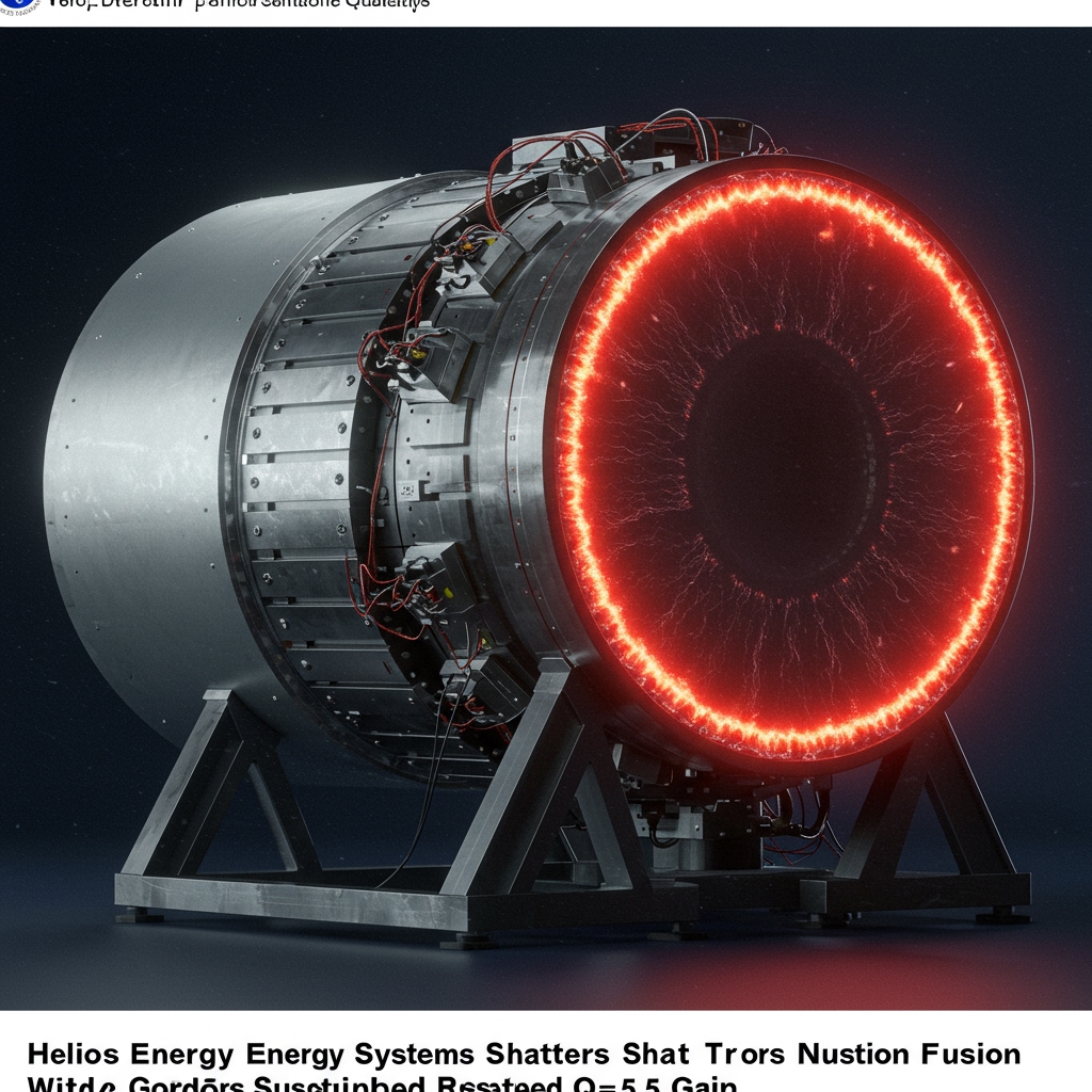Helios Energy Systems Shatters Fusion Record with Sustained Q=5.5 Gain