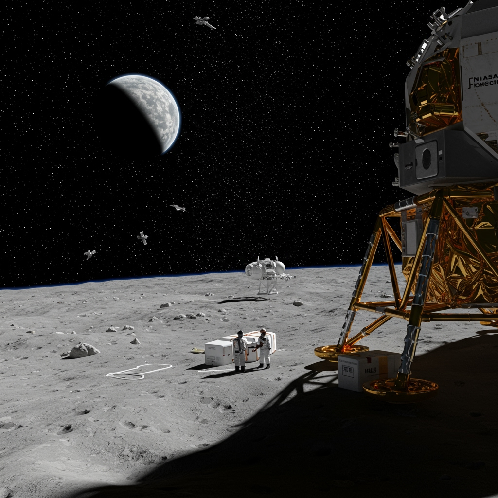NASA Achieves Critical Ares IV Lunar Landing, Delivers Supplies for Artemis South Pole Base
