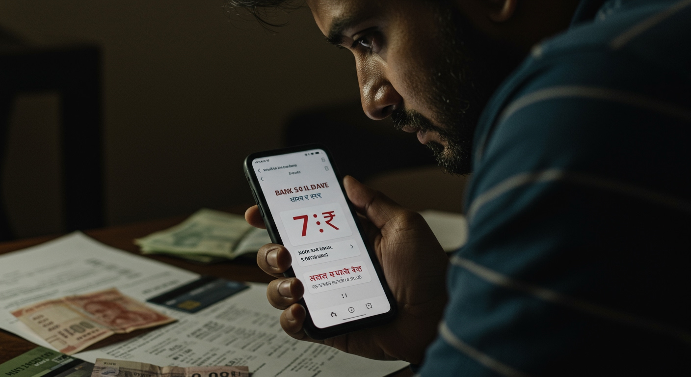Viral Post Highlights Urban India's Deepening Debt Crisis as Bank Balance Plummets to ₹7
