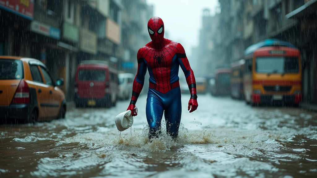 Mumbai's Monsoon Meltdown: 'Spider Man's' Viral Stand Captures City's Struggle Against Record Floods