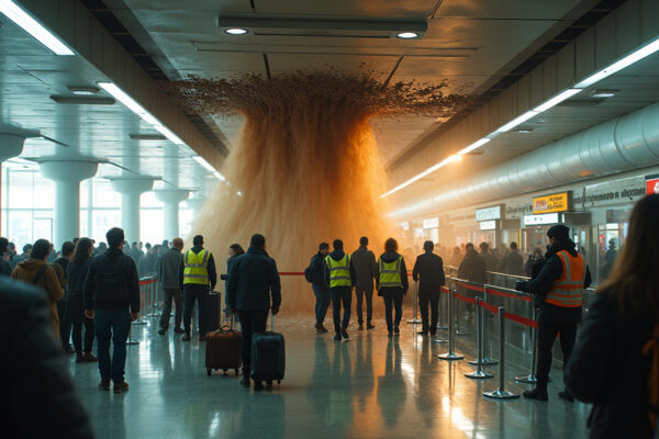 Sewage Unleashed: Major US Airport Suffers Ceiling Collapse in Viral Incident