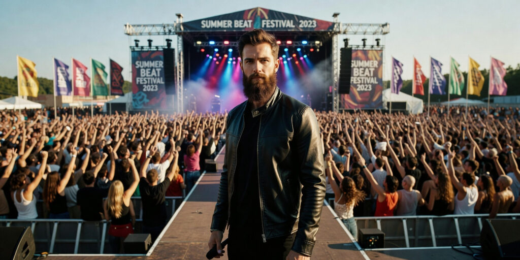 Fakemink performing live as the headliner at the Bacchanal 2026 music festival.