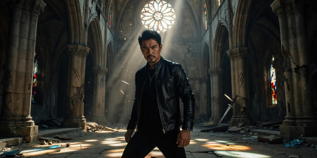 Jay Chou in a professional editorial portrait, reflecting the artistic themes of his new album 'Children of the Sun' and its music video.