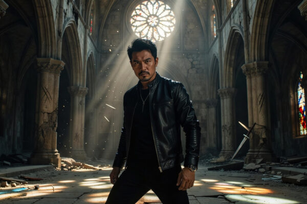 Jay Chou in a professional editorial portrait, reflecting the artistic themes of his new album 'Children of the Sun' and its music video.