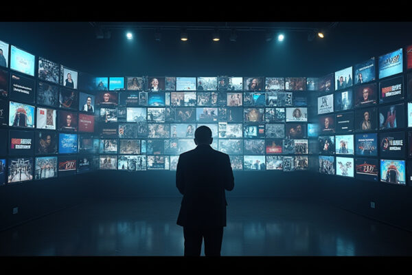 Collage of diverse TV show and movie posters displayed on multiple screens, representing a week of high-volume entertainment premieres and finales.